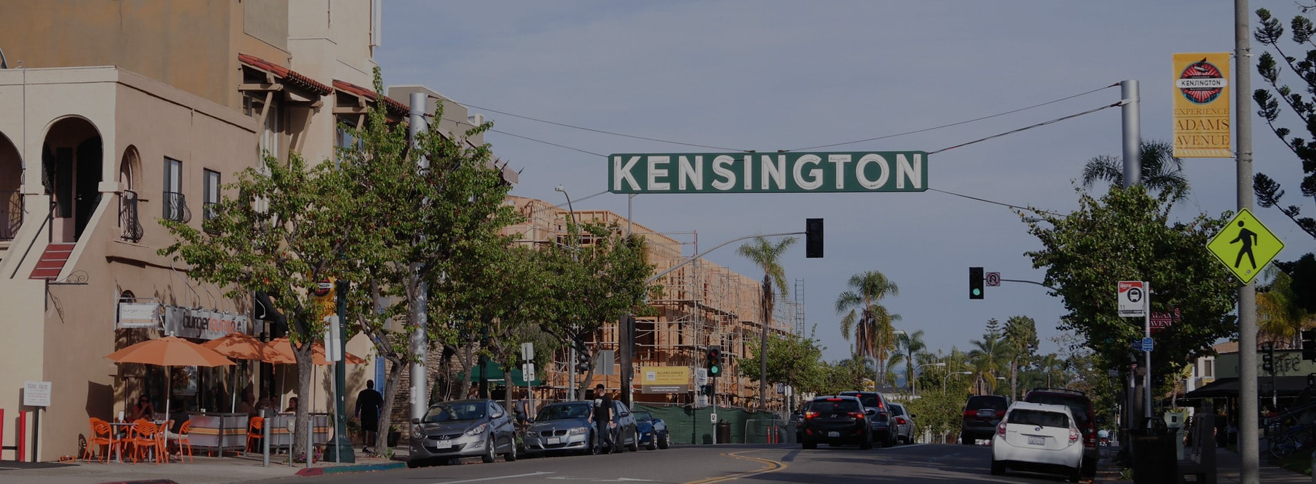 Kensington street sign. Discover homes for sale opportunities with the best real estate agents in San Diego.