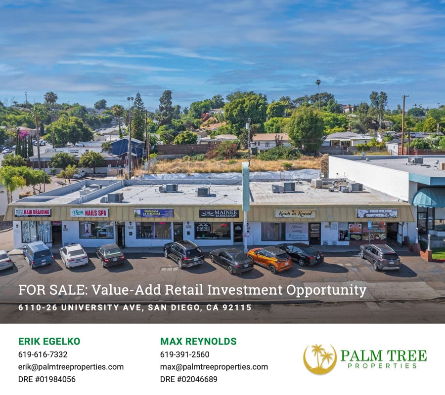 Real Estate listing investment opportunity Retail Center in San Diego