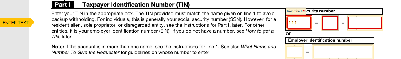 SSN/EIN fields